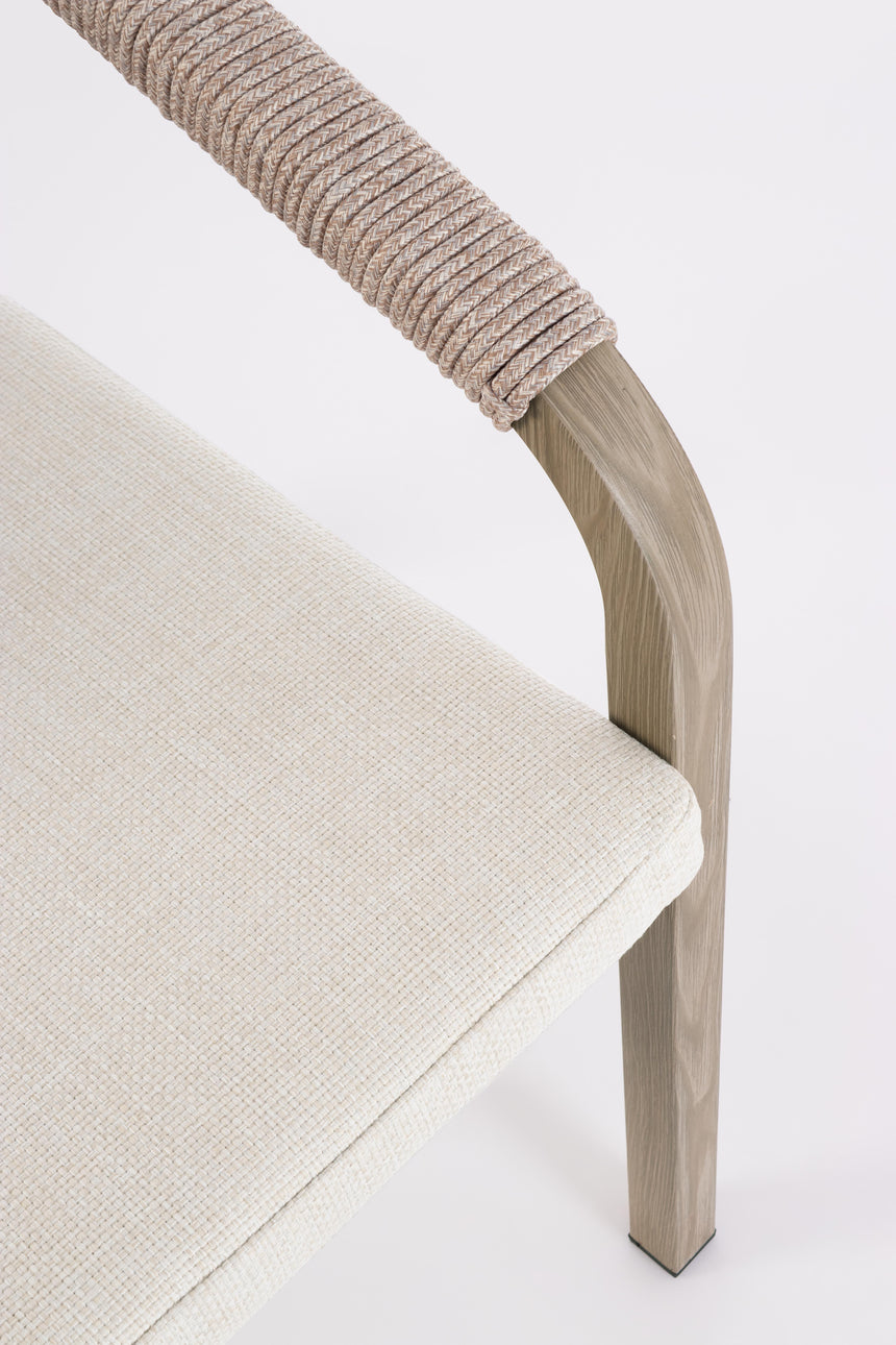 Silla de exterior con brazos Kalimera, timber