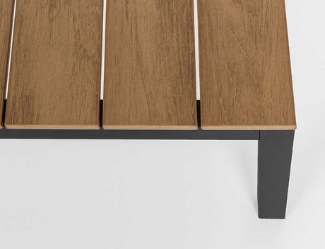 Conjunto Elias sofá en L + mesa, color antracita