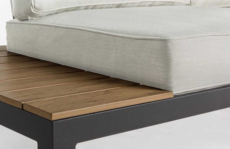 Conjunto Elias sofá en L + mesa, color antracita