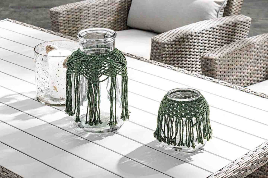 Conjunto Ariel sofá + 2 sillones + 2 taburetes + mesa