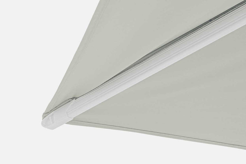 Parasol excéntrico Eden 3x4, color blanco-natural