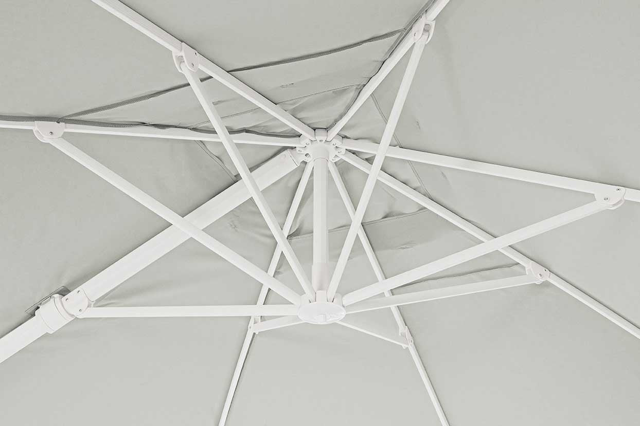 Parasol excéntrico Eden 3x4, color blanco-natural