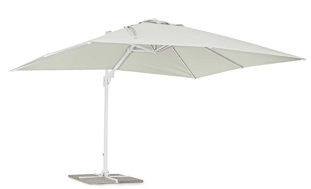 Parasol excéntrico Eden 3x4, color blanco-natural