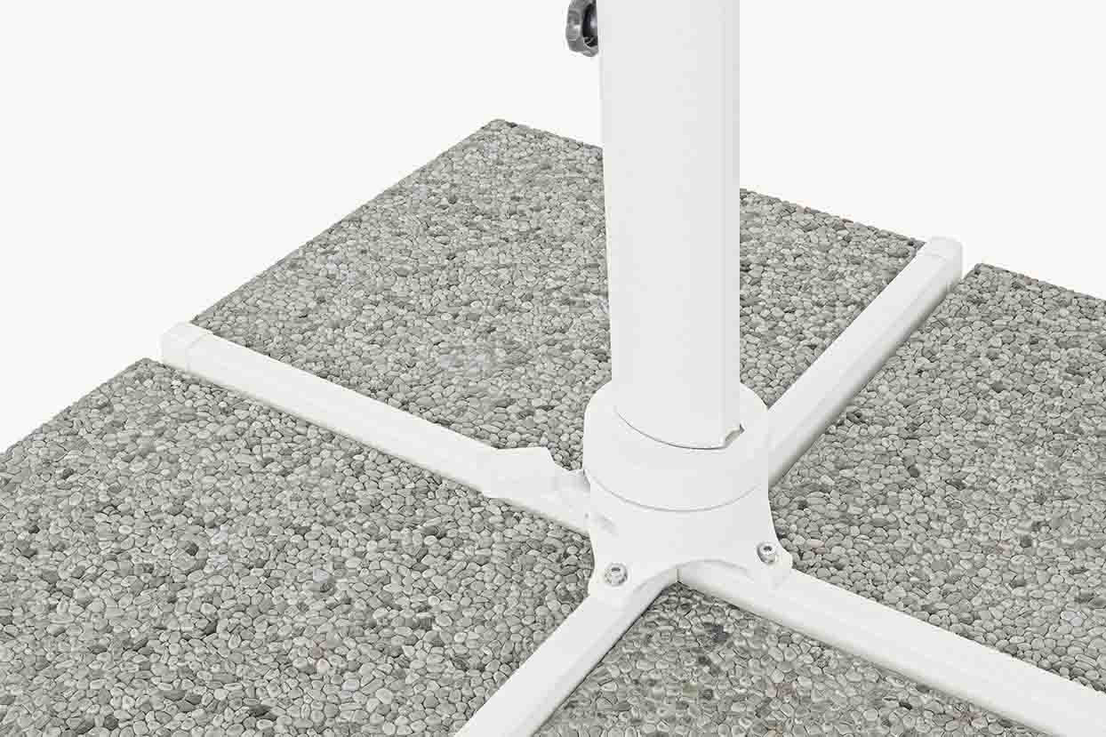 Parasol excéntrico Eden 3x3, color blanco-natural