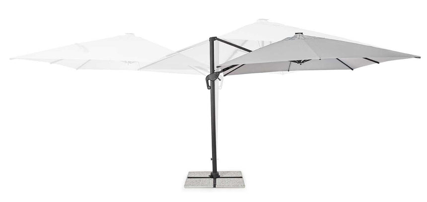 Parasol excéntrico Ines 3x3 LED, color gris claro