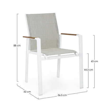 Silla con brazos Kubik blanco