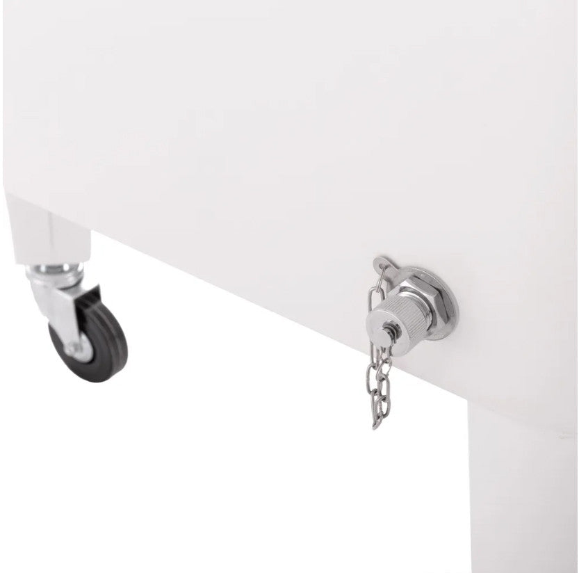 Nevera vintage con ruedas metal blanco