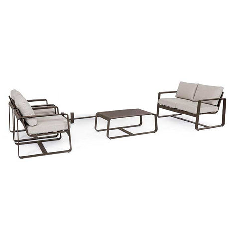 Conjunto Merrigan Coffee sofá + 2 sillones + mesa