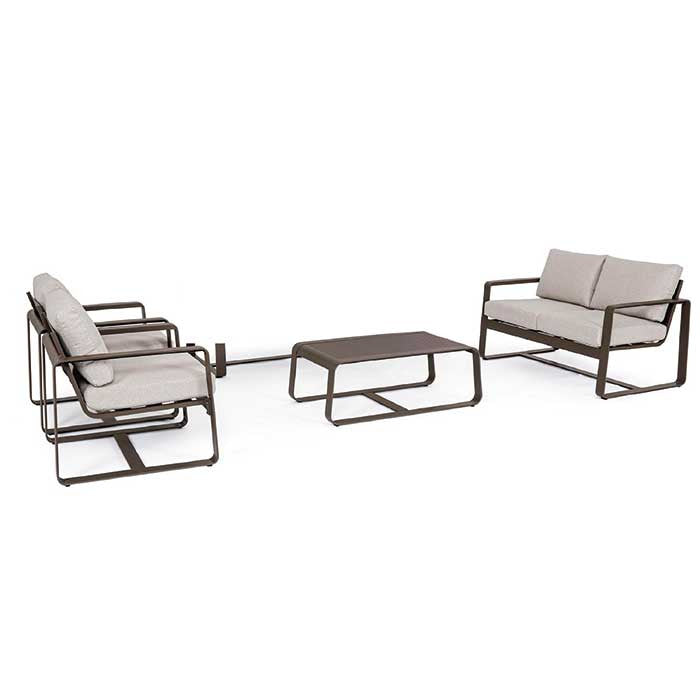 Conjunto Merrigan Coffee sofá + 2 sillones + mesa