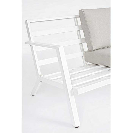 Conjunto Harley blanco, sofá + 2 butacas + mesa