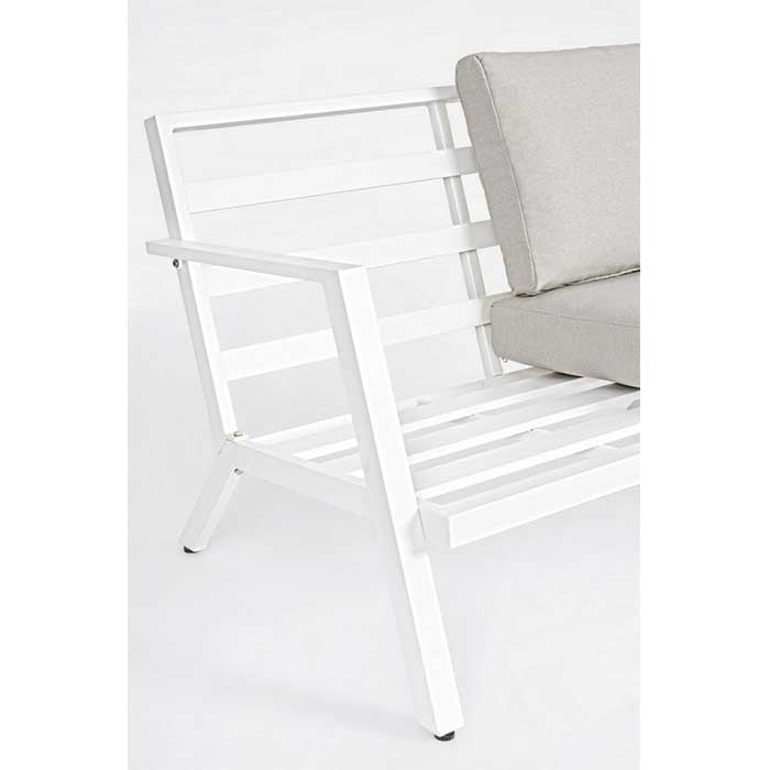 Conjunto Harley blanco, sofá + 2 butacas + mesa