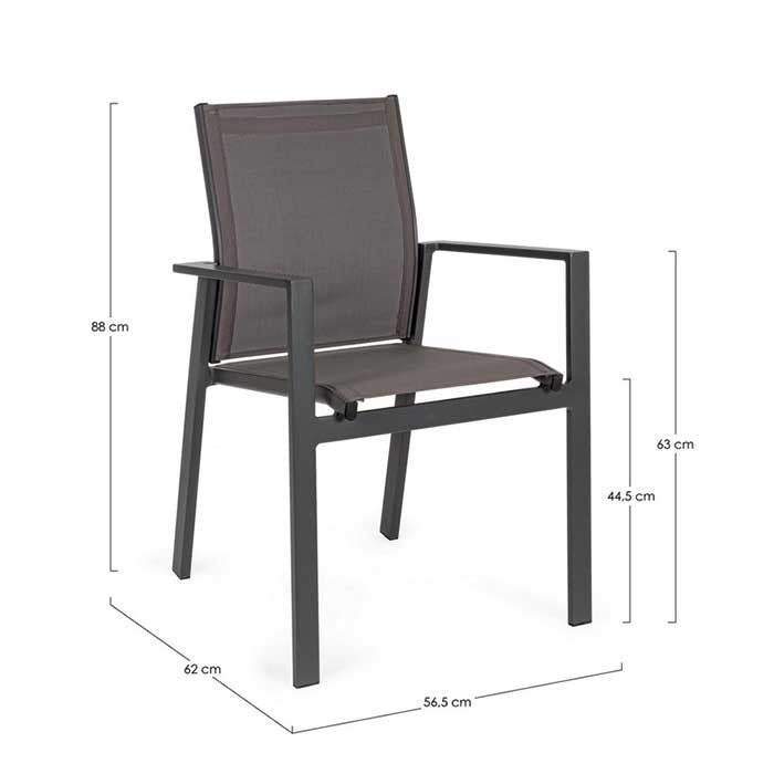 Silla con brazos Crozet Dark Antracita SJ61