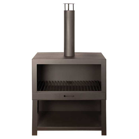 Brazier + firewood storage L in black