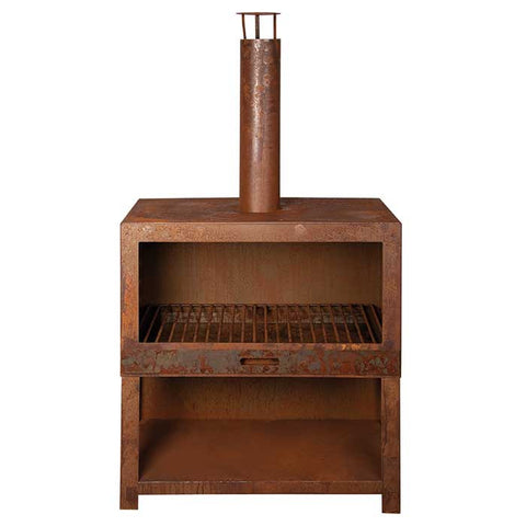 Brazier + firewood storage L in rust color
