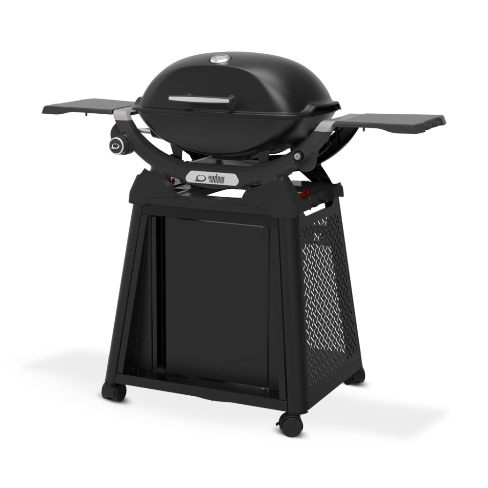 Weber Q 2200N barbecue with side tables and premium cart