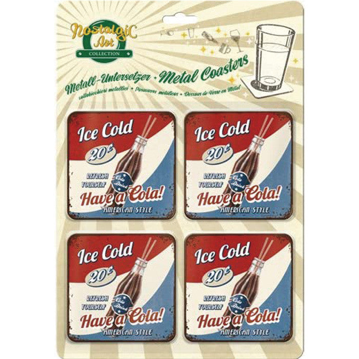 Posavasos metálicos 9x9 cm "Have a cola!" - Nostalgic Art