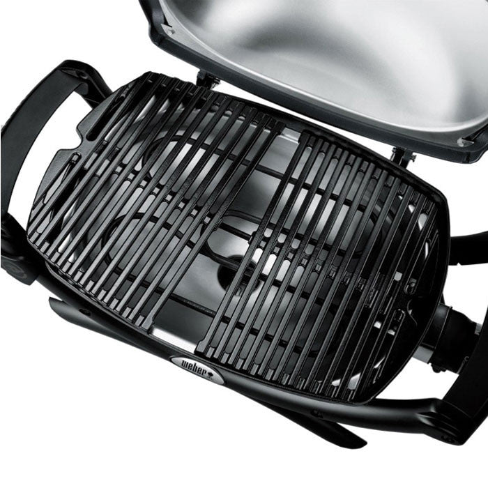 Barbacoa Weber® Q1400 Dark grey con mesas y soporte