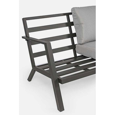 Conjunto Harley antracita, sofá + 2 butacas + mesa