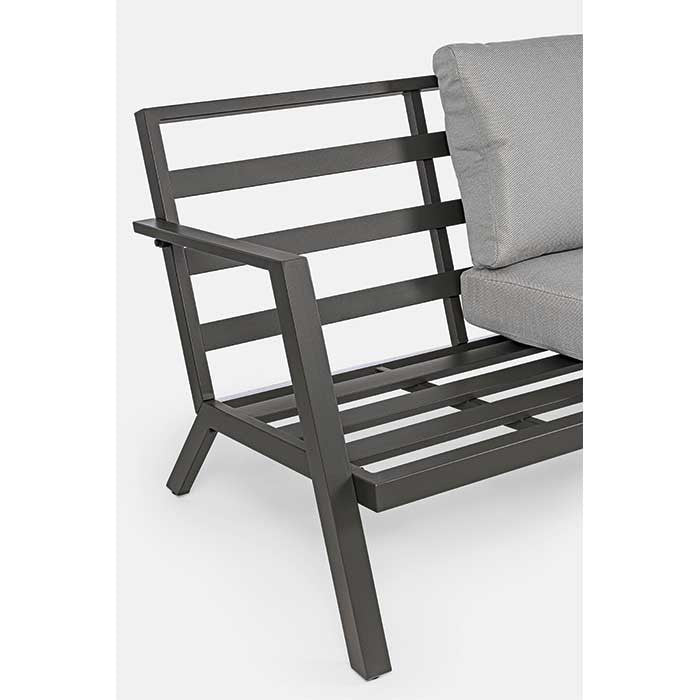 Conjunto Harley antracita, sofá + 2 butacas + mesa