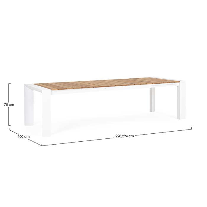 Mesa extensible Cameron 228/294X100 blanco GK50