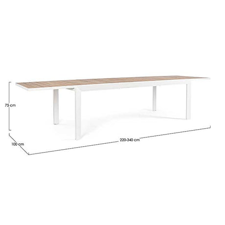 Mesa extensible Belmar  220-340X100 blanco YK11