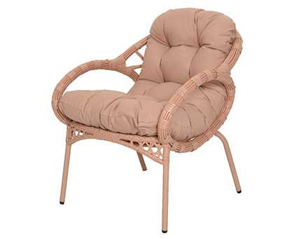 Silla Castel mimbre rosa