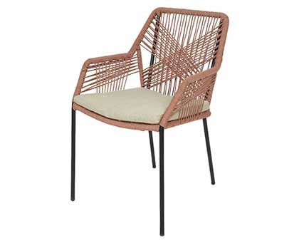 Silla Sevilla apilable PP cuerda terracota