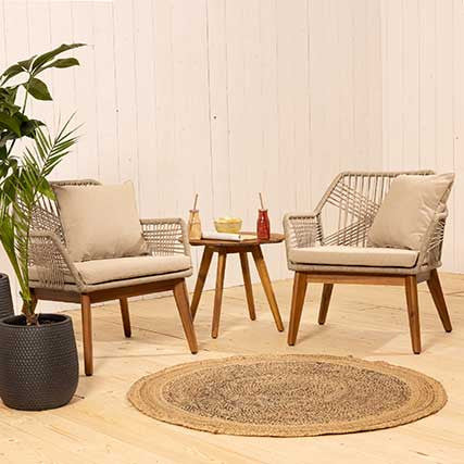 Conjunto salon Sevilla PP cuerda color arena