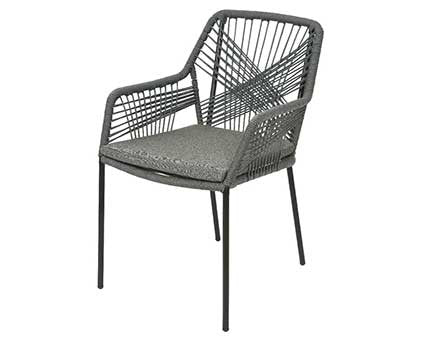 Silla seville apilable PP cuerda gris