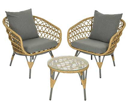 Conjunto Sintra mimbre 2 sillones + mesa baja