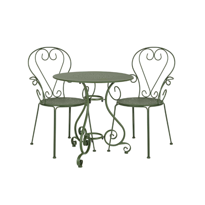 Conjunto Etienne mesa Ø70cm + 2 sillas, color Forest