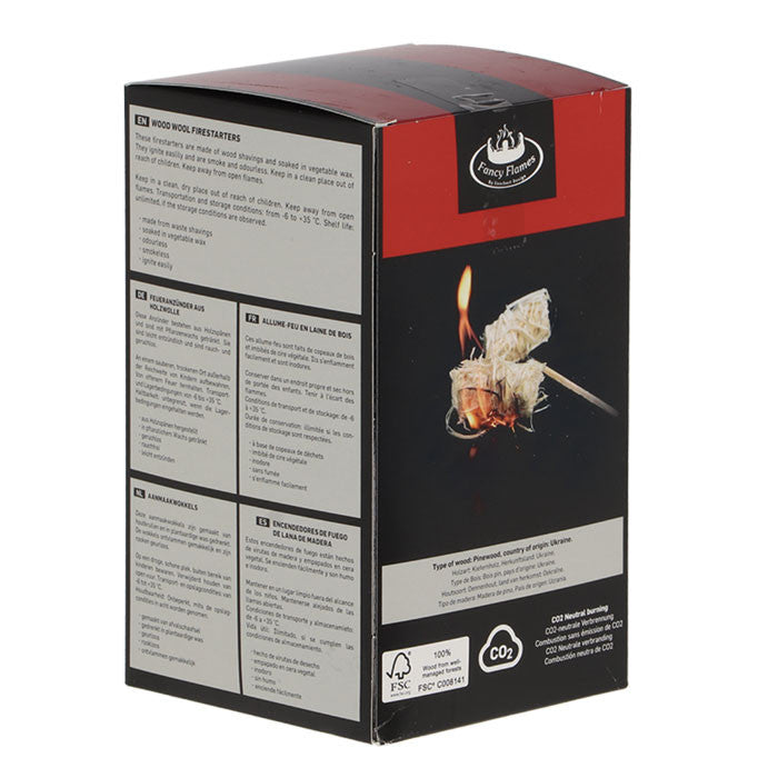 Bolas de encendido rápido de lana de madera - 32 unidades