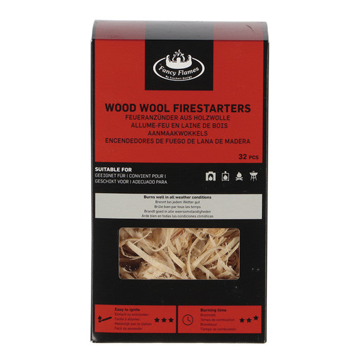 Bolas de encendido rápido de lana de madera - 32 unidades