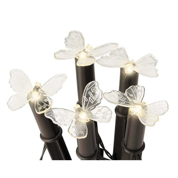 Luces solares decorativas para macetas y parterres, en forma de mariposas