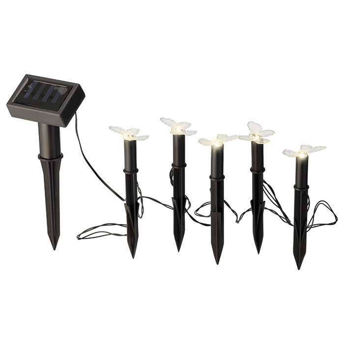 Luces solares decorativas para macetas y parterres, en forma de mariposas
