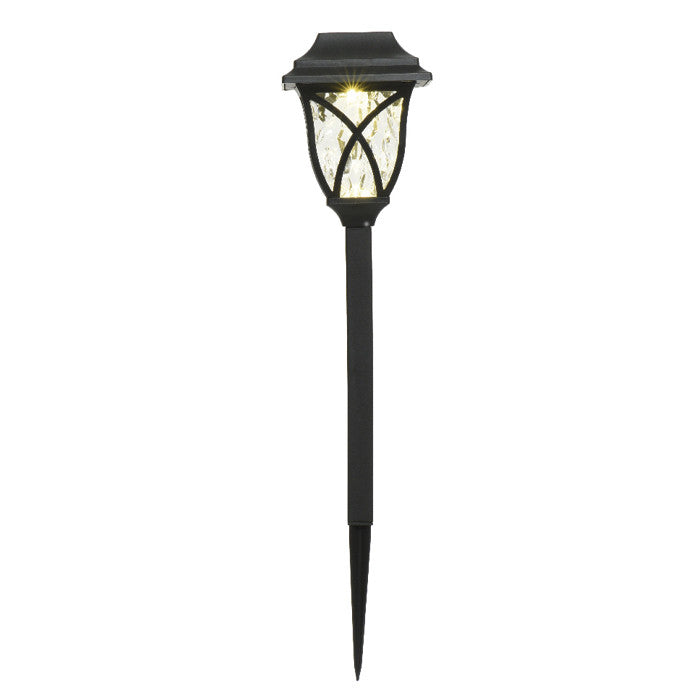 Set de 4 postes solares para jardín, luz cálida