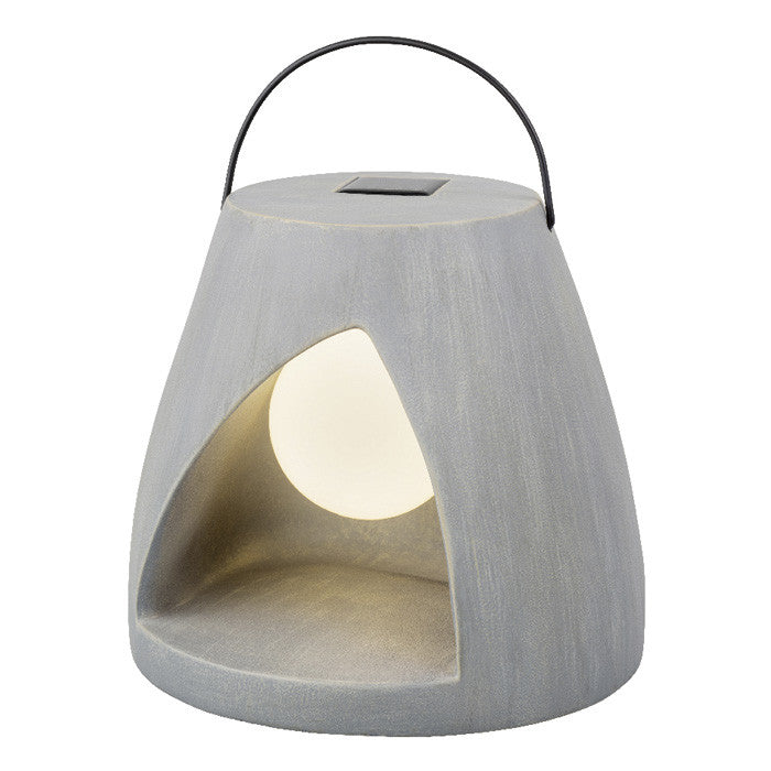 Lámpara solar, color gris piedra, luz cálida
