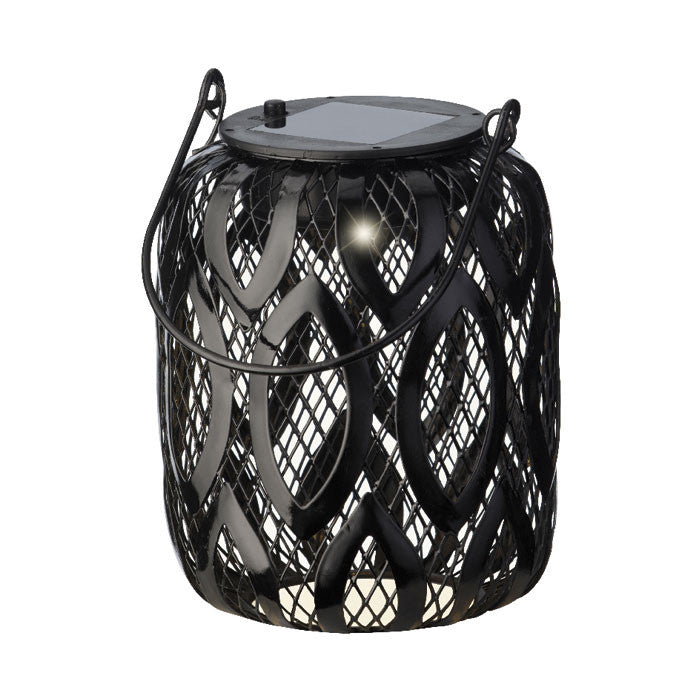 Set de 4 lámparas solares decorativas, color negro