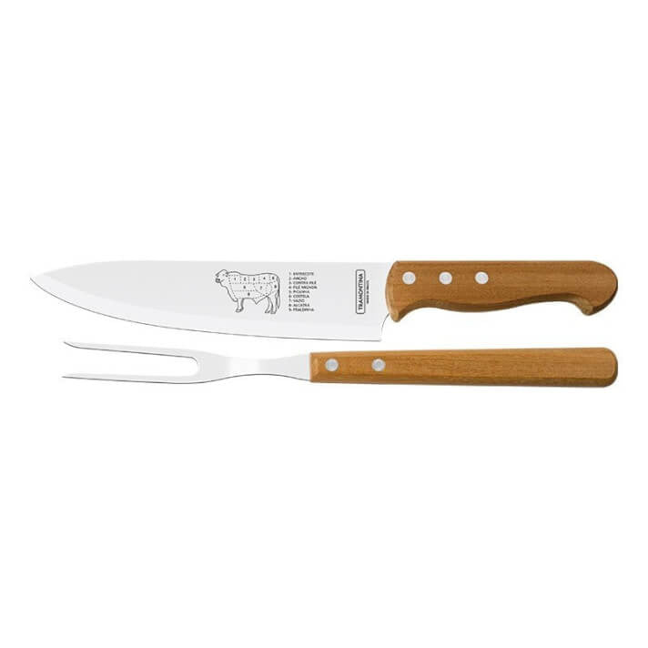 2 piezas cuchillo carne+ tenedor trinchante