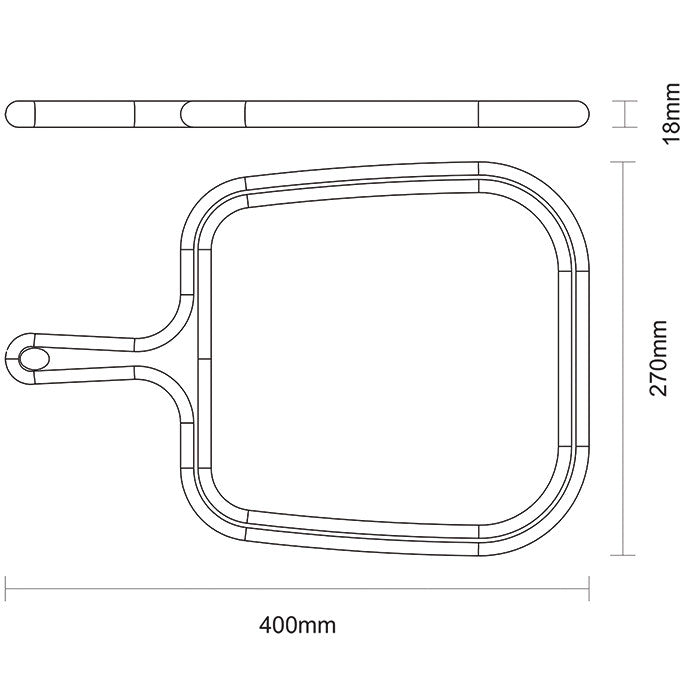 Tabla asado con mango 40X27X1,8