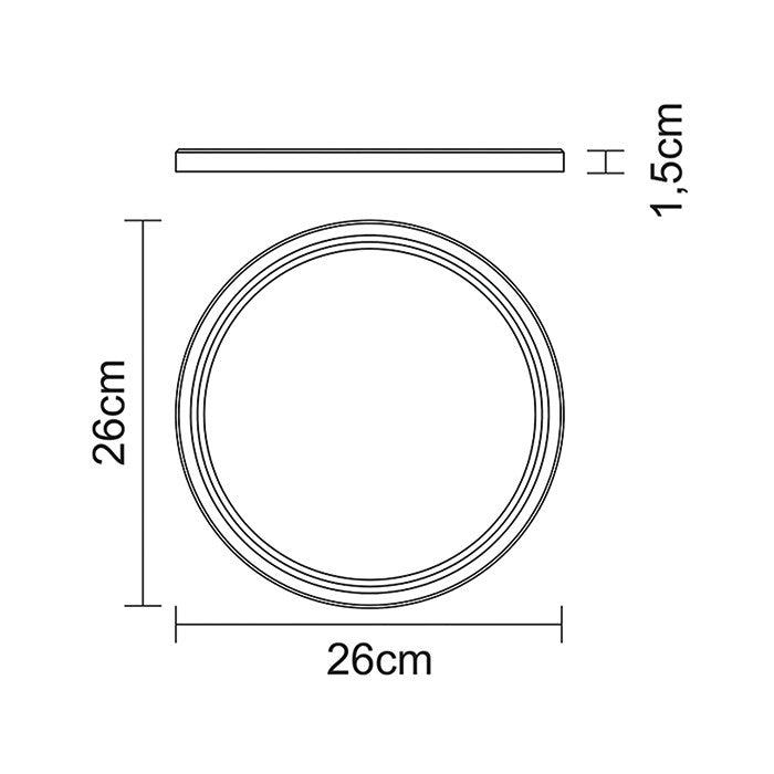 Plato asado Ø26X1,5 Teca lijado