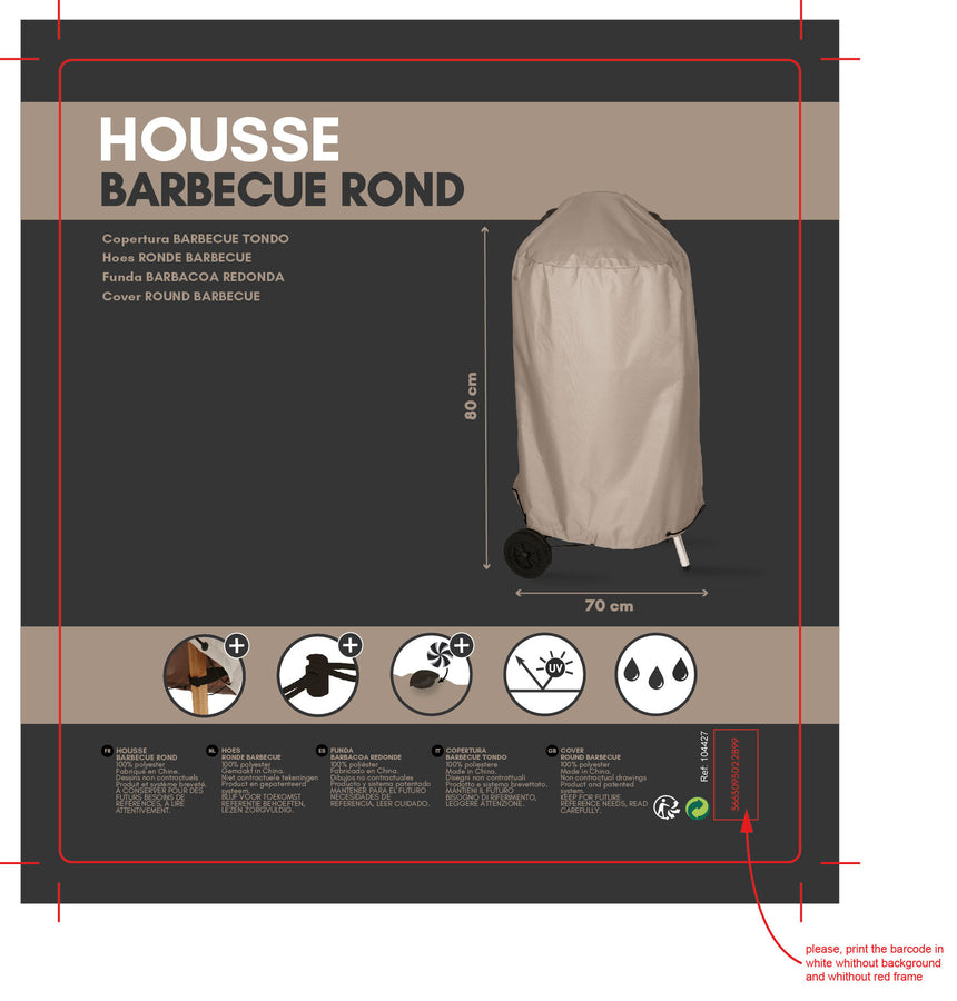 Funda para barbacoa M 70x80 cm