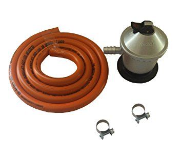 Manguera y regulador del gas + abrazaderas