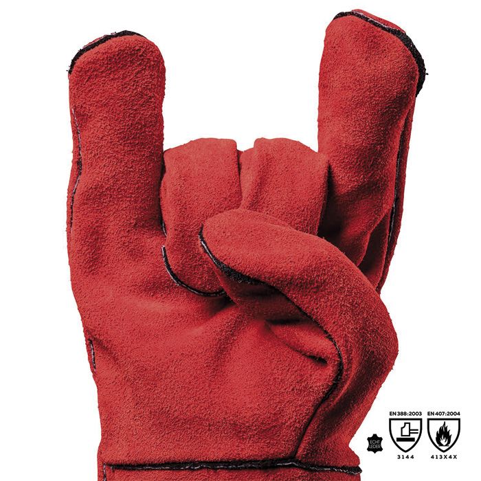 Guantes de piel rojos Feuermeister - Talla única