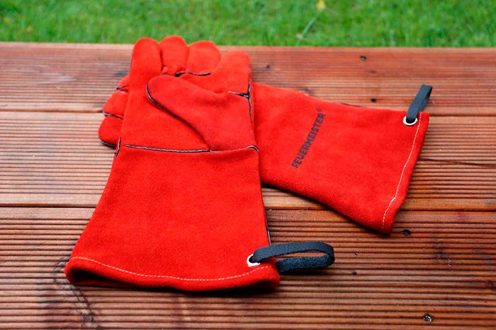 Guantes de piel rojos Feuermeister - Talla única