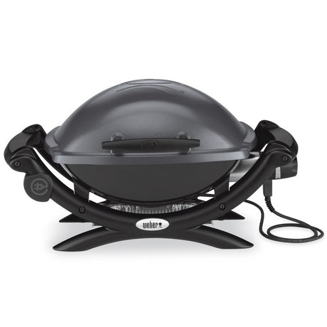 Barbacoa Weber® Q1400 Dark grey con mesas y soporte