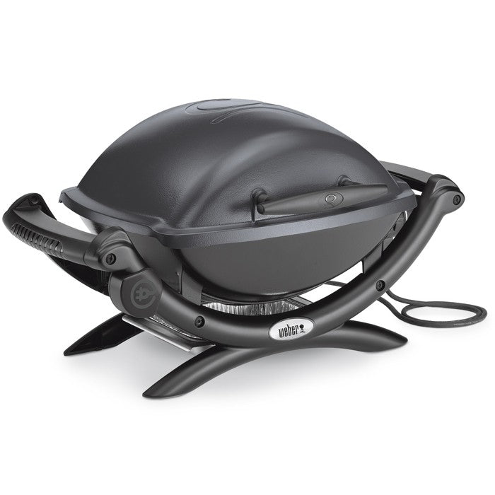 Barbacoa Weber® Q1400 Dark grey con mesas y soporte