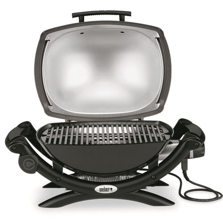 Barbacoa Weber® Q1400 Dark grey con mesas y soporte