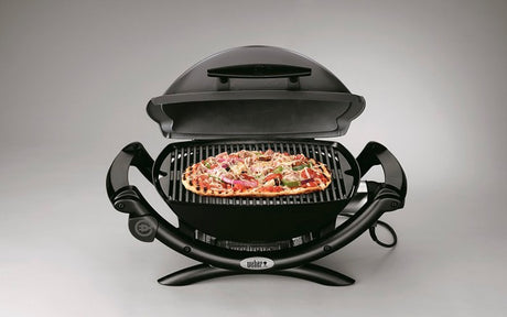 Barbacoa Weber® Q1400 Dark grey con mesas y soporte