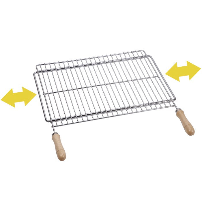Parrilla barbacoa extensible inox Sauvic® 50x40cm